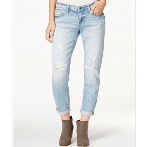 Lucky Brand Jeans Sienna Cigarette Light Wash Destroyed Distressed Size 4 / 27 - Picture 1 of 13